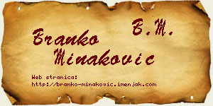 Branko Minaković vizit kartica
